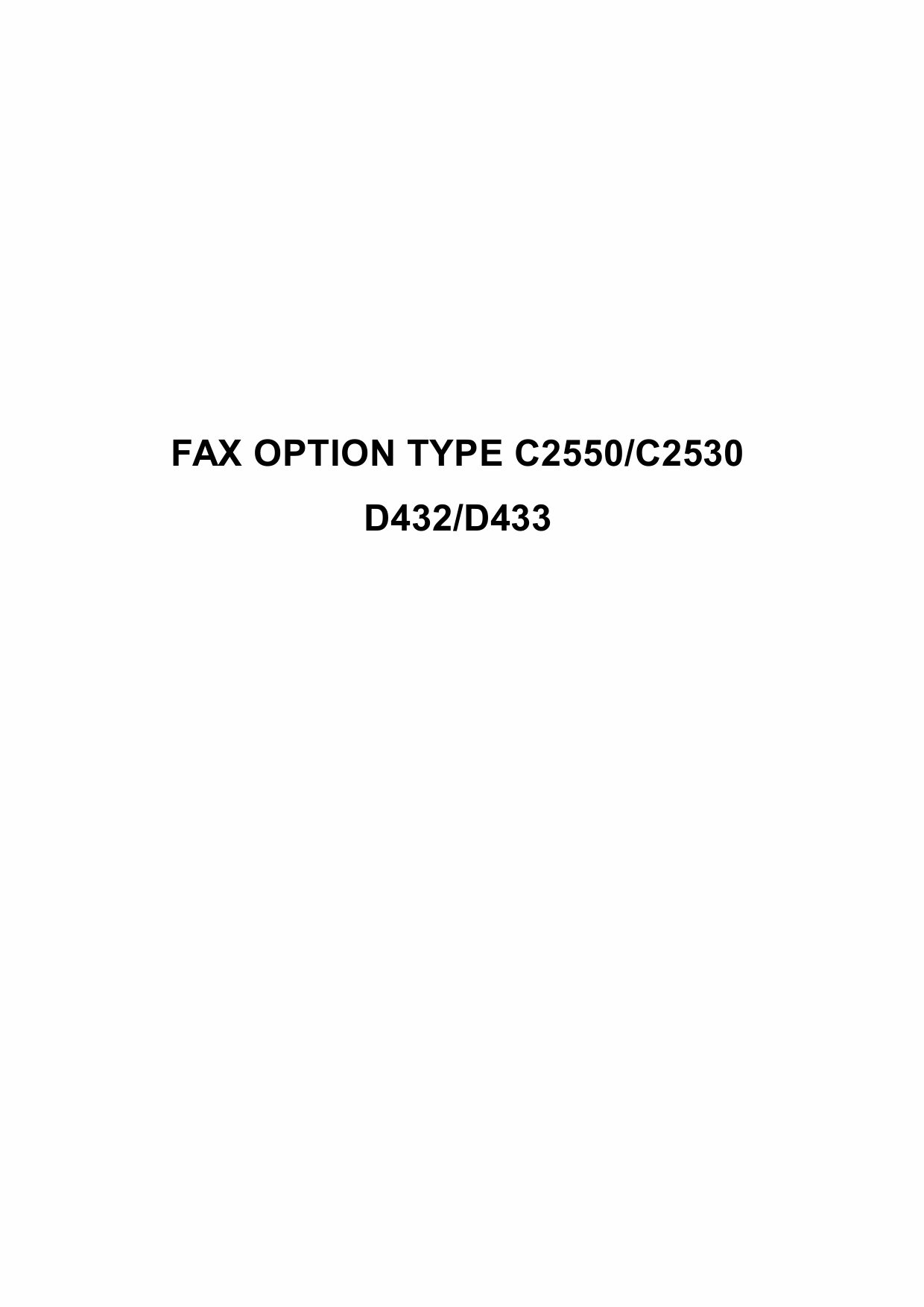 RICOH Options D432 D433 FAX-OPTION-TYPE-C2550-C2530 Service Manual PDF download-1